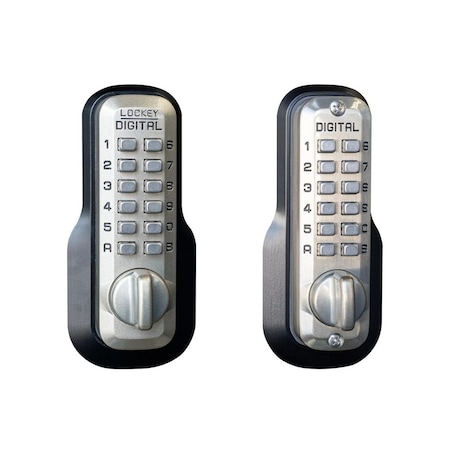 Lockey Usa Mechanical Keyless Deadbolt, Double Sided, M210DC, Satin Nickel M210SNDC